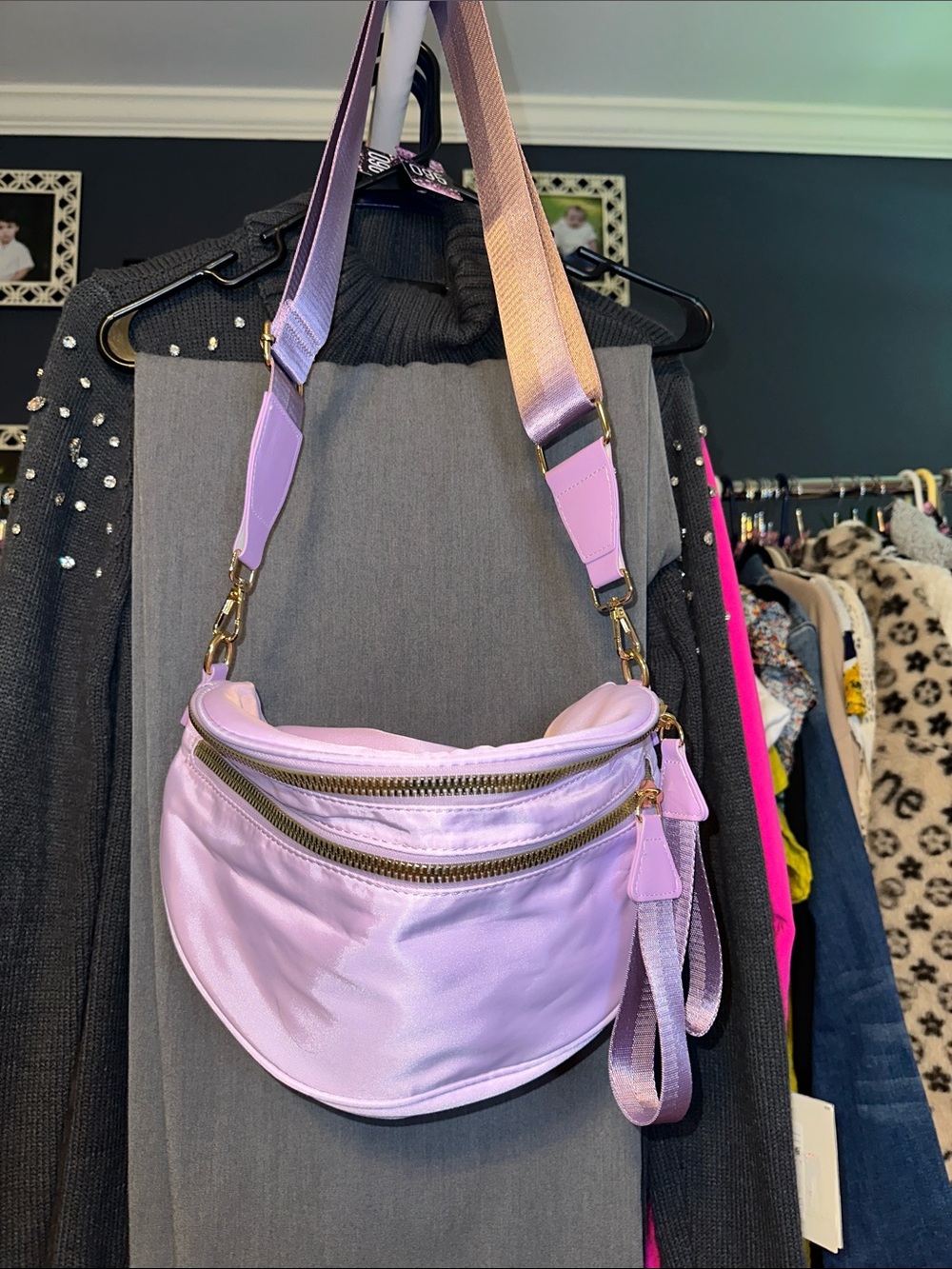 purple crossbody bag
